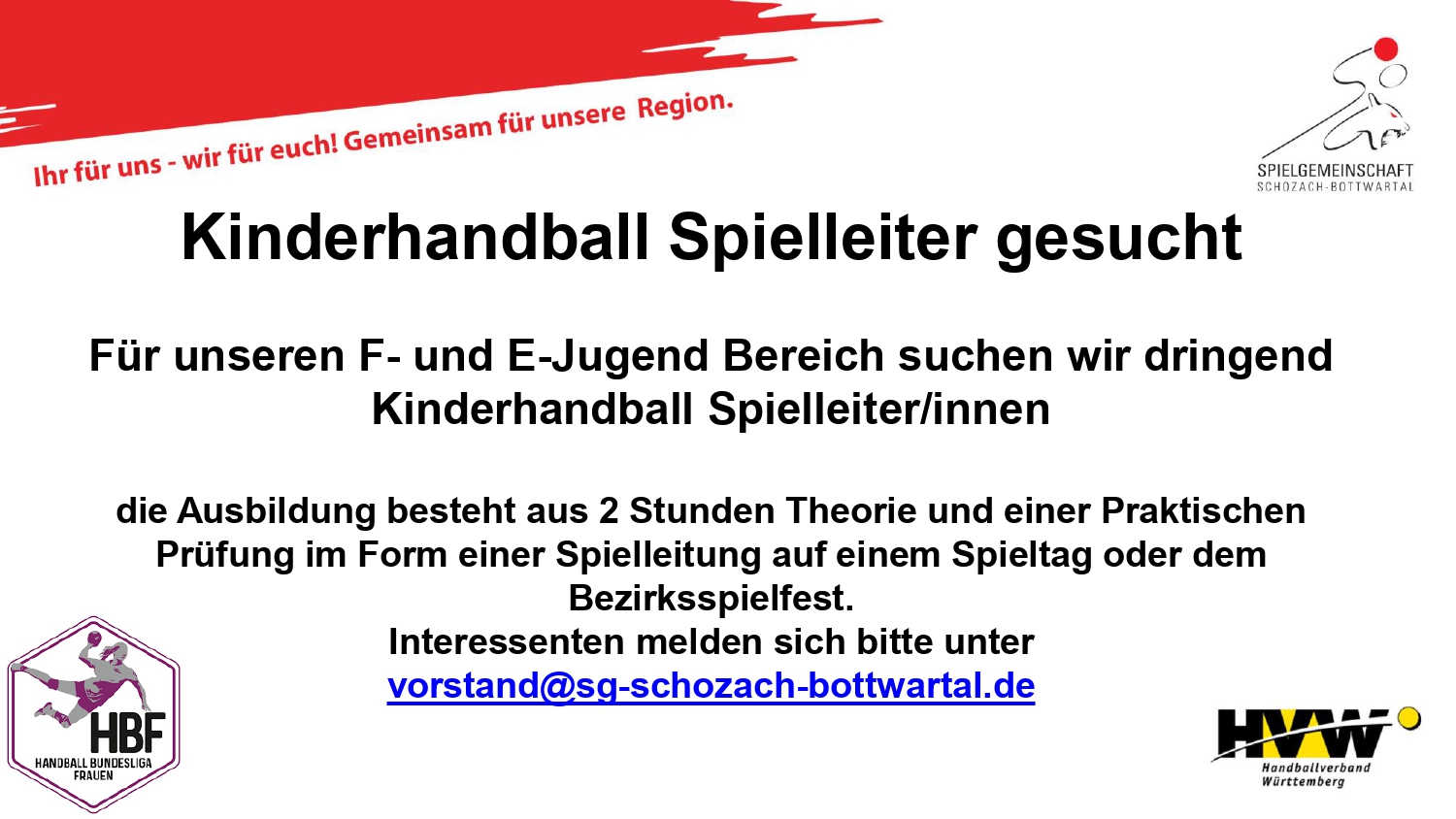Kinderhandball Spielleiter gesucht