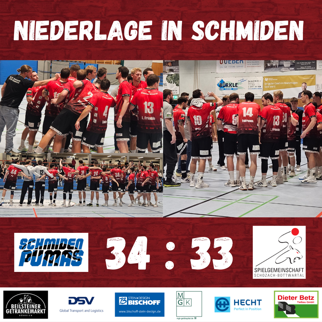 Herren 1 – bittere Niederlage in Schmiden